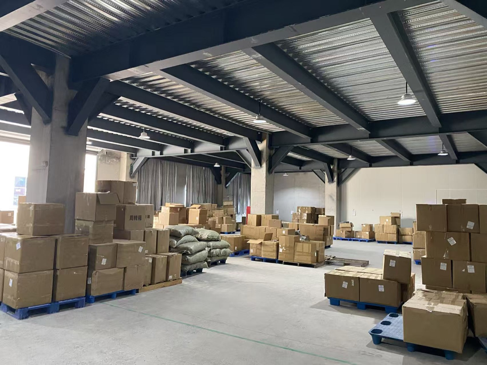 Export warehouse holding finished ginseng tea cartons